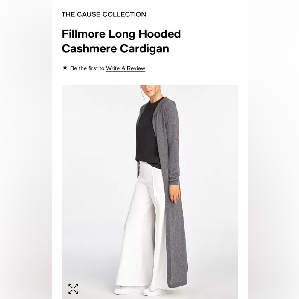 Cashmere Cardigan.     Stylish long beautifully drapes.    New no price tag